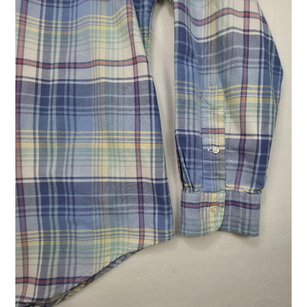 Ralph Lauren Polo Shirt Mens XL Pastel Plaid Pattern Button Down Limited Use‎